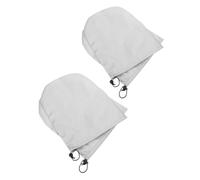 4pcs Vehicle Rearview Mirror Covers Oxford Cloth Silver | Double Layer Build, Drawstring Closure, 32x27x0.1cm Size, for Urban Roads, Rainy Season Use