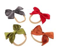 4pcs Velvet Bow Headband for Newborn and Soft Stretch