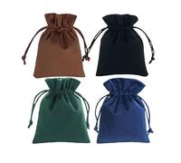 4pcs Velvet Jewelry Pouches, 5.11 x 7.08inch Dice Drawstring Pouch, Velvet Storage Bag for Tarot Rune Jewelry Crystal Wedding Party Candy