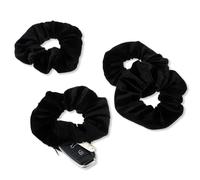 4PCS Velvet Scrunchies with Zipper Pocket for Women, Black Hair Scrunchies for Women's Hair, Pony Tails Tie with Hidden Storage Compartment for Cash, Lipstick, Keys & Valuables (Black)