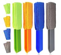 4PCS Venetian Blind Cleaner Tool, Blind Cleaner with Washable Replacement Covers, Efficient Dust Removal for Slatted Blinds, Wooden Blinds, Air Vents, Multi-Surface Cleaning Tool