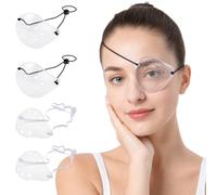 4PCS Ventilated Eye Patch, Breathable, with Adjustable Strap, Visual | Plastic Eye Shield, Ergonomic Curved, Postoperative Special, Washable And Reusable, For Adults And Kids Sleeping