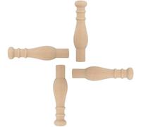 4pcs Victorian Style Decorative Finials 4 Inch Wooden Porch Post Caps | Solid Wood Material Delicate Classic Texture, Fits round Square Posts, for DIY Crafters and Furniture Restoration
