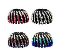 4Pcs Vintage Birds Nest Hair Clips Rhinestone Expandable Bird Nest Hair Clips Geometric Retractable Hair Loops Ponytail Holder Clip for Girls and Women