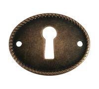 4Pcs Vintage Keyhole Cover Antique Brass Plate Oval Insert Furniture Key Escutcheons Protector Locks DIY Jewelry for Cabinets