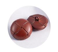 4pcs Vintage Style Leather Buttons - Woven Leather Centre, Assorted Sizes (18/23/25mm) - Coat, Windbreaker Sewing Accessories ,Coffee,23mm 4Pcs