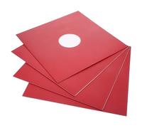 4pcs Vinyl Record Outer Sleeves Paper Jackets for Album Covers | Red Finish, 12-inch Format, Record Display and Storage, Helps Prevent Scuff Marks and Tears