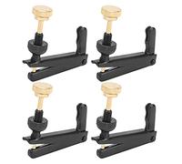 4Pcs Violin Fine Tuners for 3/4-4/4 Cello, Professional String Instrument Accessories, High Gloss Metal Fine Tuner Replacement with Smooth Screws, Durable Anti - Rust Design for (Black)
