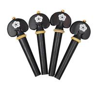 4pcs Violin Tuning Pegs Carved Ebony Violin Tuning Pegs Tuners Knobs Open Hole String Instrument Accessories (Color : White Shells)