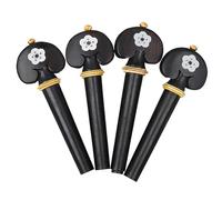 4pcs Violin Tuning Pegs Carved Shell Violin Tuning Pegs Tuners Knobs Open Hole String (Color : White Shells)