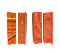 4Pcs Vise Jaw, Magnetic Soft Pad Jaw Pad, Bench Clamps, Rubber Soft Vice Jaws Replacement for Metal Vise Bench Machine Tools (4 5 6Inch)(4inch Orange)