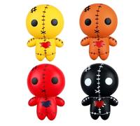 4Pcs Voodoo Dolls Slow Rising Cute Squeeze Ghost Doll Soft Stress Relief Toy Creepy for Halloween Christmas Toys, 4 Colors