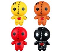 4Pcs Voodoo Dolls Slow Rising Cute Squeeze Ghost Doll Soft Stress Relief Toy Creepy for Halloween Christmas Toys, 4 Colors, Ugly Dolls