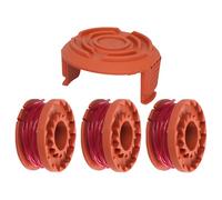 4PCS WA0004 Strimmer Spool Kit - Compatible with Worx 20V WG150-WG180 & Qualcast (CGT183A/CGT18LA1) - Includes 3 Spools + 1 Cover