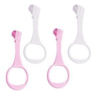4pcs Walk Assistant Plastic Baby Crib Pull Rings for Baby Baby Pull Up Rings Cot Hanging Rings for Infant Baby Toddler Practice Tool (White 2pcs Pink 2pcs)