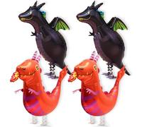 4pcs Walking Dinosaurs Balloons Pterosaur Fire-breathing dragon Balloons for Kids Birthday Party Baby Shower Dinosaurs Jungle Theme Party Decorations