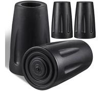 4pcs Walking Stick Caps Black Tpr Pole Tip Protectors for Roads | Light in Weight, Sturdy Wear Resistant, Simple Installation, Elegant Design