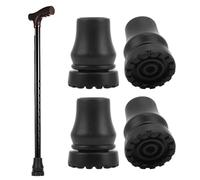 4Pcs Walking Stick Caps Cane Tip for 19 mm Diameter Standard Walking Stick Folding Cane Crutch Accessory, Black