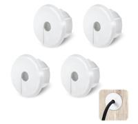 4Pcs Wall Cable Pass Through Grommet, 1'' Plastic Feed Through Bushing, Compatible Wall Hole Routing Kit, Cords Hole Covers Bushing for Cables Wires Furniture (White)