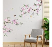 4pcs Wall Stickers & Murals, Flower Tree Wall Decals, Waterproof Oil-Proof Wall Stickers for Bedrooms for Girls Home Decor