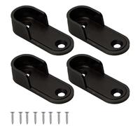 4pcs Wardrobe Rail Bracket, Zinc Alloy Champagne Black Gold Silver Flange Holder for Hanging Clothes(Gold)(Champagne)
