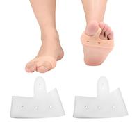 4pcs Washable & Reusable Gel Toe Separators, Soft Silicone Forefoot Corrector Breathable Toe Spacers Pads for Men & Women Feet
