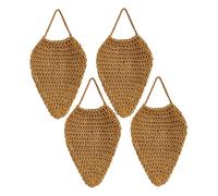 4Pcs Wasp Nest Decoy, 8x14 Faux Crochet Hanging Practical Fake Wasp Nest Deterrent for Patio Garden Yard Eaves Uses, Brown