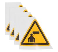 4pcs Watch Your Head Caution Warning Sign Triangular Yellow PVC | High Contrast Graphics, Bold Colour, Easy Installation, for Workshops, Retail Stores, Panels and Equipment