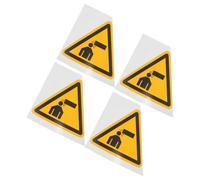 4pcs Watch Your Head Warning Decal PVC Triangular Safety Sign Yellow | Adhesive Backing, Bold Graphics, Highly Visible Caution Marker for Equipment, Basement Ceilings, Storage Rooms and Retail