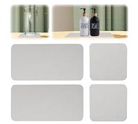 4pcs Water Absorbent Diatomite Tray, Fast Drying Stone Sink Tray Soap Tray Diatomite Coasters Diatomaceous Earth Soap Dish with Footrest Water Absorbing Stone Hand Soap Holder for Toiletries (White)