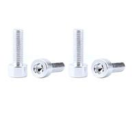 4pcs Water Bottle Cage Bolts M5 x 15mmDrink Cup Holder Screws For MTB Bicycle (Silver)