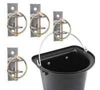 4Pcs Water Bucket Hook with Pin Wall Mounted Equestrian Bucket Hook Hangers | Secure Ring-Top | Lock Pin Design | for Horse Stall Stable Barn | Silver