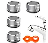 4Pcs Water Saver Spout Filter Mesh, M24 Tap Filter Nozzle Faucet Aerator Replacement Part with Gasket for Kitchen Bathroom Sink, Silver