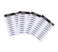 4pcs Water Transfer 6d Hair like Eyebrow Stickers Brown for Girl Face