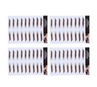 4pcs Water Transfer Eyebrow Stickers Brown Hair-like False Brows | Instant Application, Four Brow Shapes, Different Sizes, Natural Realistic Finish, Beginner Proof, for Daily Makeup Routines
