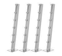 4pcs Waterfall Style Clothes Display Hooks Rack 6 Balls Aluminum Alloy | Silver Finish for Elegant Closet Organization, Quick Mounting, Suitable for Skirts and Belts, for Home and Boutique