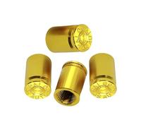 4pcs Waterproof Dust Caps for Car and Bike Tyre Valve - Universal Tire Valve Stem Covers, Black Replacement Tyre Caps with Airtight Seal, Bullet Shell Shape Design for Cars and Bikes