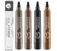 4Pcs Waterproof Eyebrow Pen Set - 4 Micro-Fork Tips Liquid Pencil, Natural Long-Lasting Contouring for Women