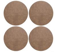 4Pcs Waterproof Faux Leather Placemats For Dining Table, 33cm Round Table Mats With Thermal Insulation(Brown)
