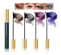 4PCS Waterproof Mascara Set - Black, Brown, Burgundy & Blue - Smudge-Proof, Long-Lasting Volume & Length, Clump-Free, Curling & Volumizing for Sensitive Eyes, Hypoallergenic & Easy Removal