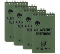 4Pcs Waterproof Notebook, 3" x 5" Pocket Notepads with Top-Spiral, Write in the Rain Notebooks, All-Weather Notepads for Outdoor, Home, Office, and School Recording