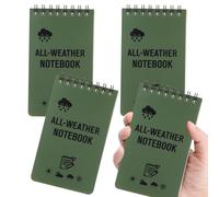 4pcs Waterproof Notebook, Mini Pocket Notepads, 3x5in All Weather Police Notepad, Mini Spiral Notepad 50 Sheets Notebooks Bulk with Lined Pages Pocket Notebook for Outdoor Activity Recording (GREEN1)