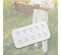 4Pcs Wax Queen Grafting Cups Silicone Mould Compact Reusable Beeswax Maker Tool Bee Cell Cup Mould Equipment for Beekeeper(Bianco)