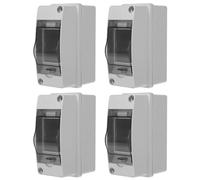 4pcs Way Circuit Breaker Electrical Enclosure Box with Cover | Ip65 Waterproof Rating, ABS and PC Housing, for Ev Charger Protection, Outdoor Use, Dual Circuit Setup