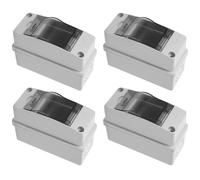 4pcs Way Circuit Breaker Ip65 Waterproof Distribution Protection Box | Cover, Dual Independent Breakers, Preset Junctions and Installation Rails, for Charging Pile and Auxiliary Devices