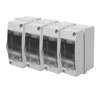 4pcs Way Electrical Breaker Box Ip65 Waterproof for Ev Charger | ABS PC Enclosure, Cover with Instant Status Check, Dual Breakers and Rails for Factories Parks