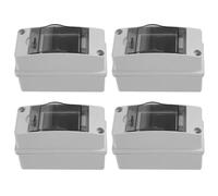 4pcs Way Electrical Distribution Box Ip65 Waterproof with Window | Wall Mounted Enclosure, Quick Breaker Status Checks, for Charging Stations and Outdoor Use