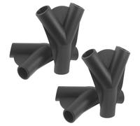 4pcs Way Y Shaped Tent Pole Connector, 19mm Inlet, Nylon | 150 Degree Tee Fitting, 9.5mm Outlets, for Tarps and Tent Frames, Black Finish