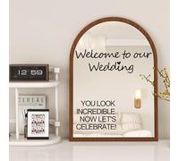 4pcs Wedding Welcome Signs Wedding Stickers Welcome to Our Love Story Sign Decals Selfie Mirror Decals for Party Borad Just Married (Black)