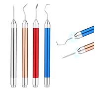 4pcs Weeding Tools for Vinyl with Light, Multicolored LED Weeding Tool with 4 Styles Pin and Hook for Removing Iron on Scrapbooking DIY Craft Vinyl Paper Silhouettes Cutting Cameos